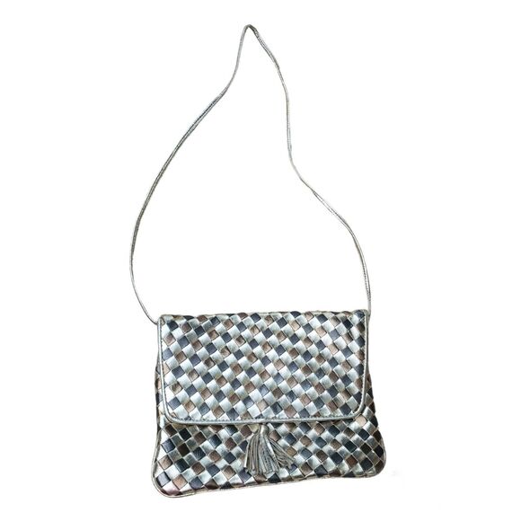 Meyers USA Handbags - Meyers USA woven metallic leather shoulder bag/clutch